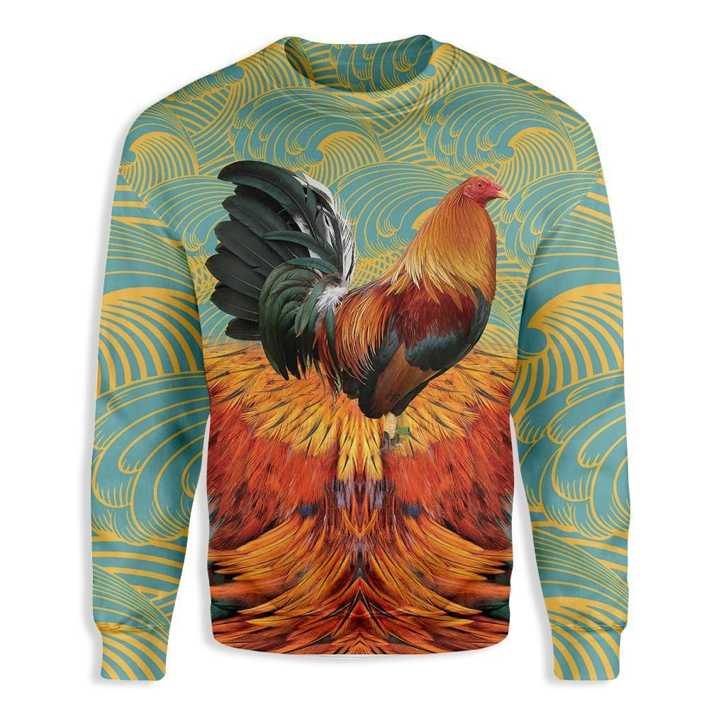 Rooster 3D EZ15 0210 All Over Print Sweatshirt