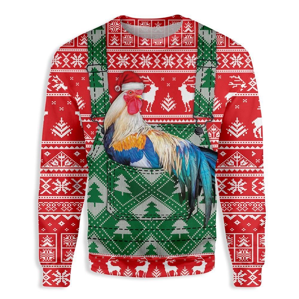 Rooster Pattern Christmas EZ15 0210 All Over Print Sweatshirt