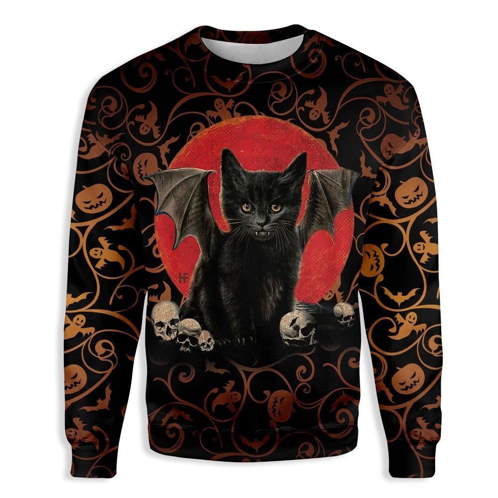Black Cat Halloween EZ25 0910 All Over Print Sweatshirt