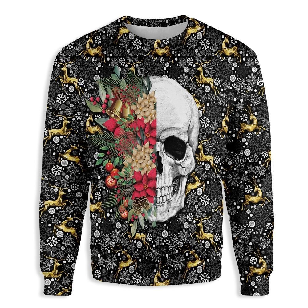 Symmetric Skull And Christmas EZ24 1010 All Over Print Sweatshirt