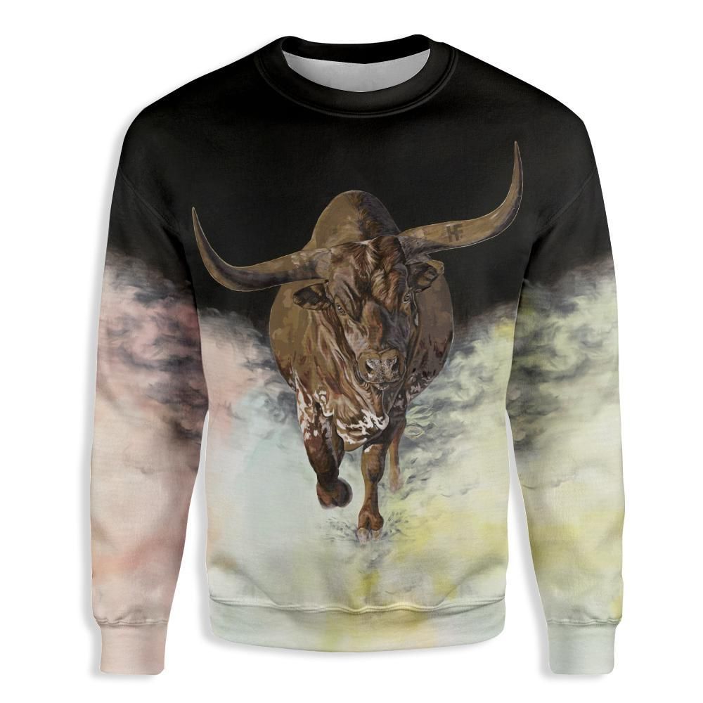 Running Cow Farmer EZ23 1210 All Over Print Sweatshirt