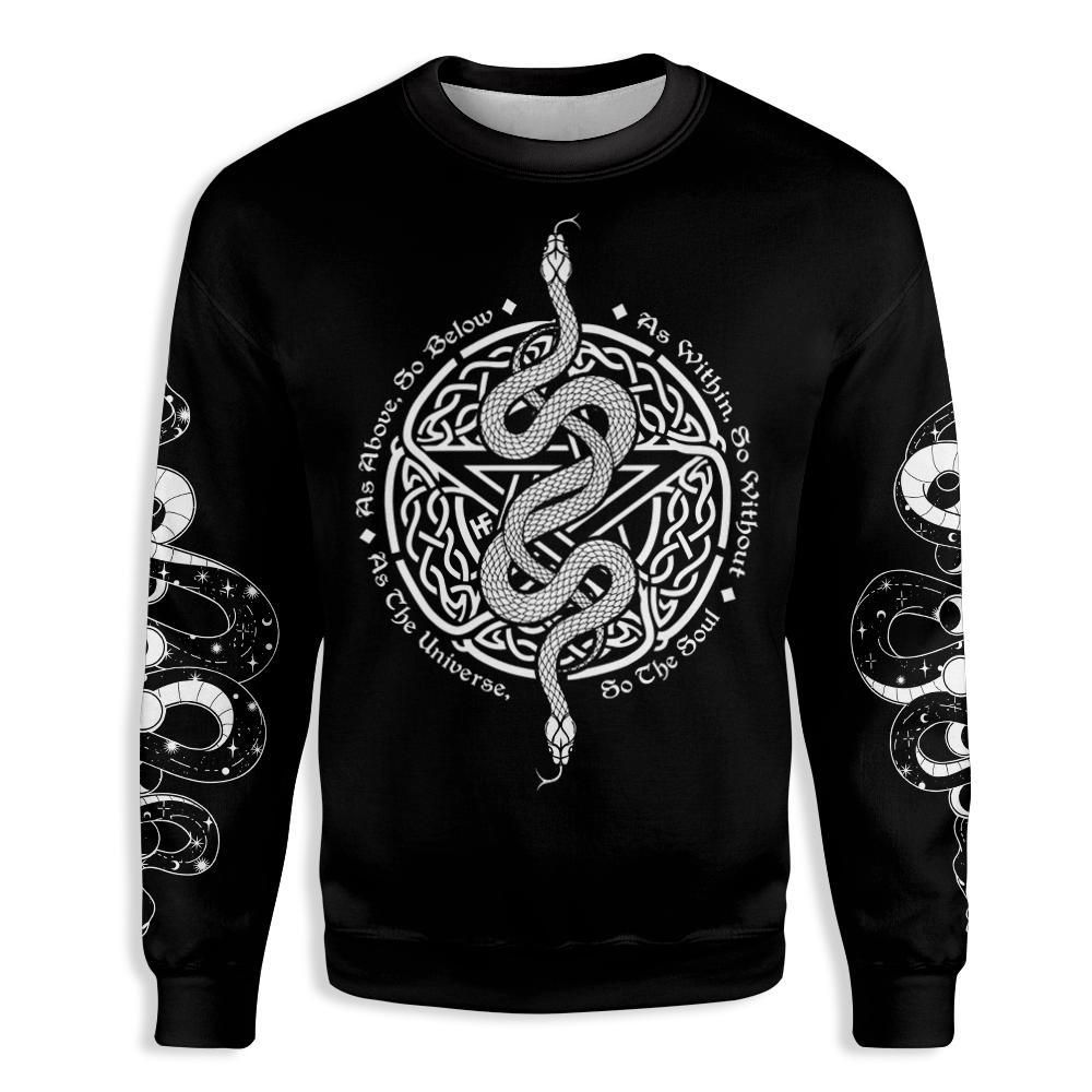 Pentagram Snake As Above So Below Witch Wicca EZ20 1010 All Over Print Sweatshirt