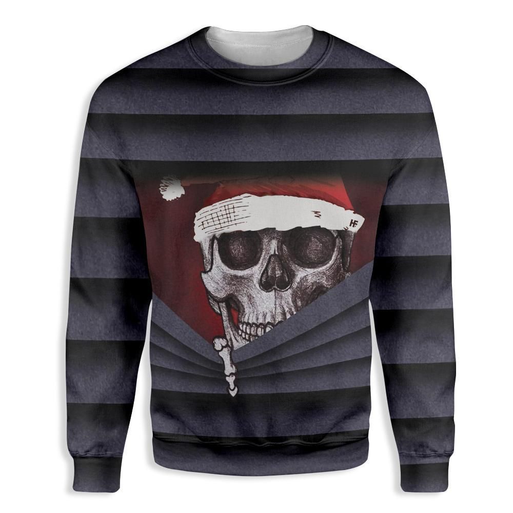 Skeleton Pulls The Window Christmas EZ24 1010 All Over Sweatshirt