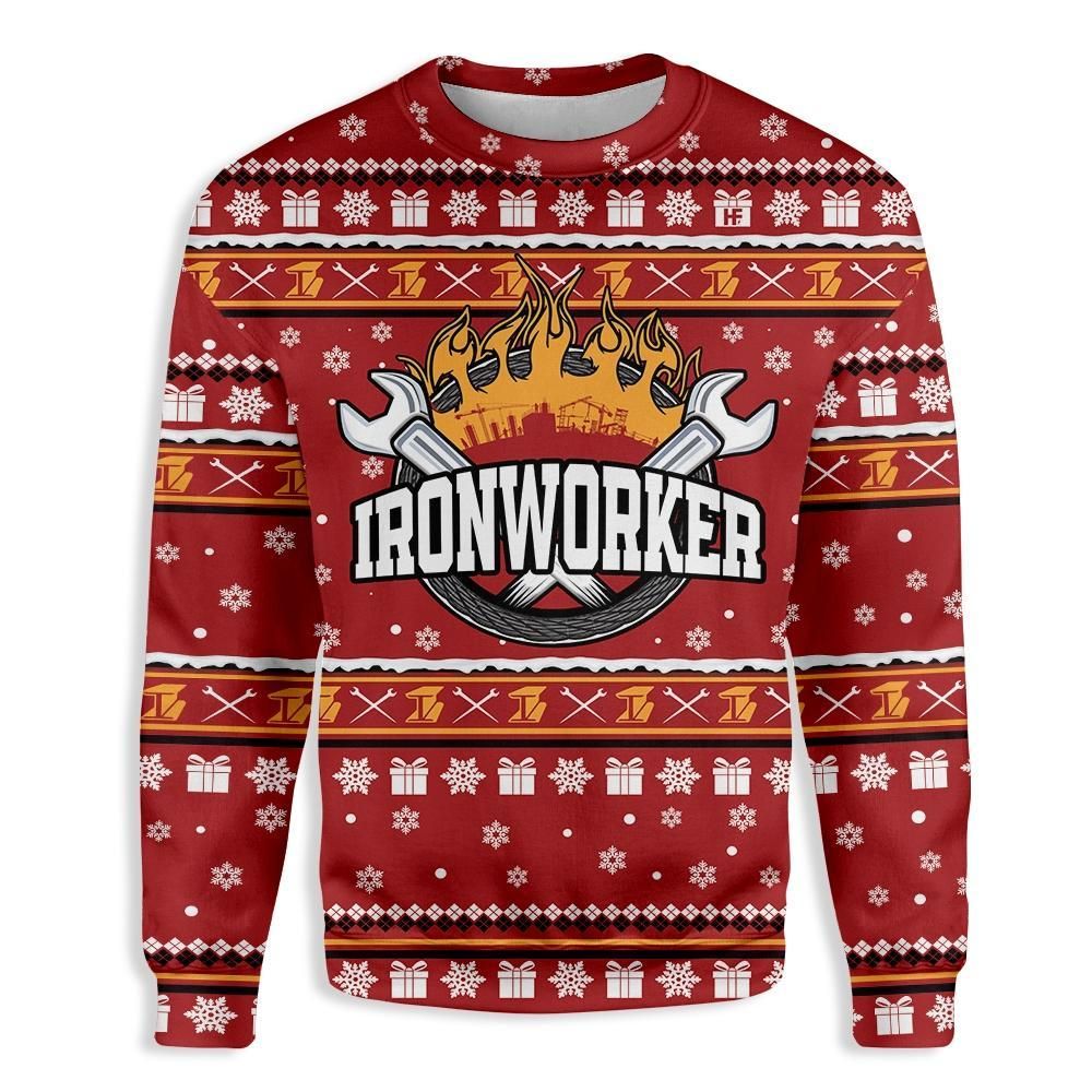 Ironworker Merry Christmas V5 EZ15 0710 All Over Print Sweatshirt