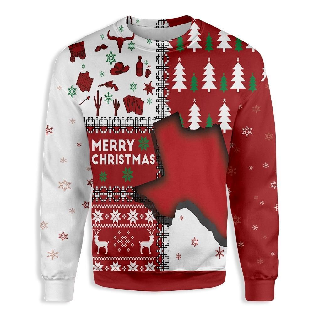 Texas Merry Christmas Sweatshirt EZ15 0910 All Over Print Sweatshirt