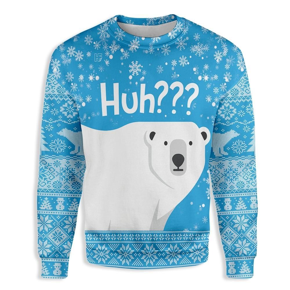 Polar Bear Huh Ugly Christmas EZ20 0910 All Over Print Sweatshirt
