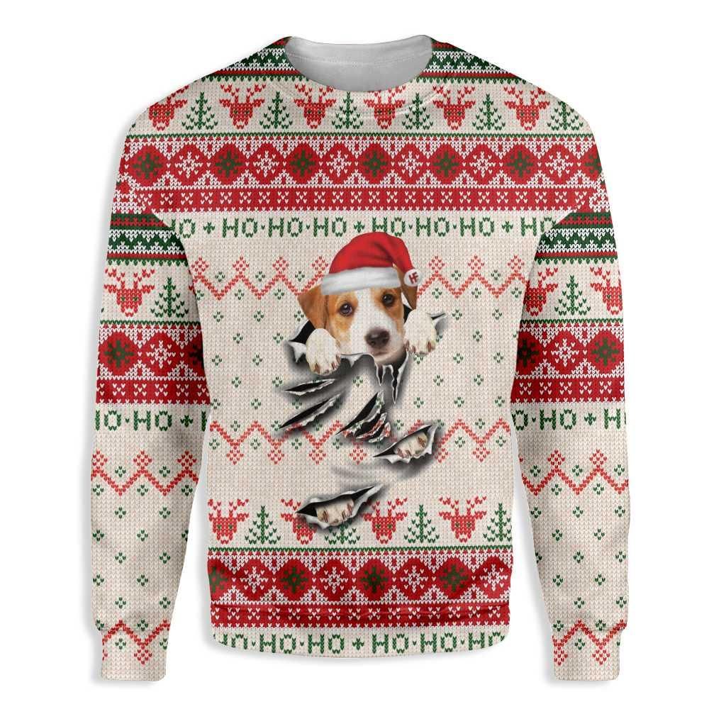 Ugly Christmas Jack Russell Terrier Scratch EZ12 1410 All Over Print Sweatshirt