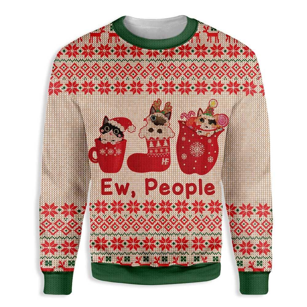 Cat Christmas Ew People EZ25 1010 All Over Print Sweatshirt