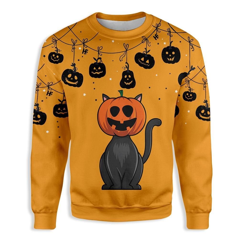 Cat Pumpkin EZ25 1010 All Over Print Sweatshirt
