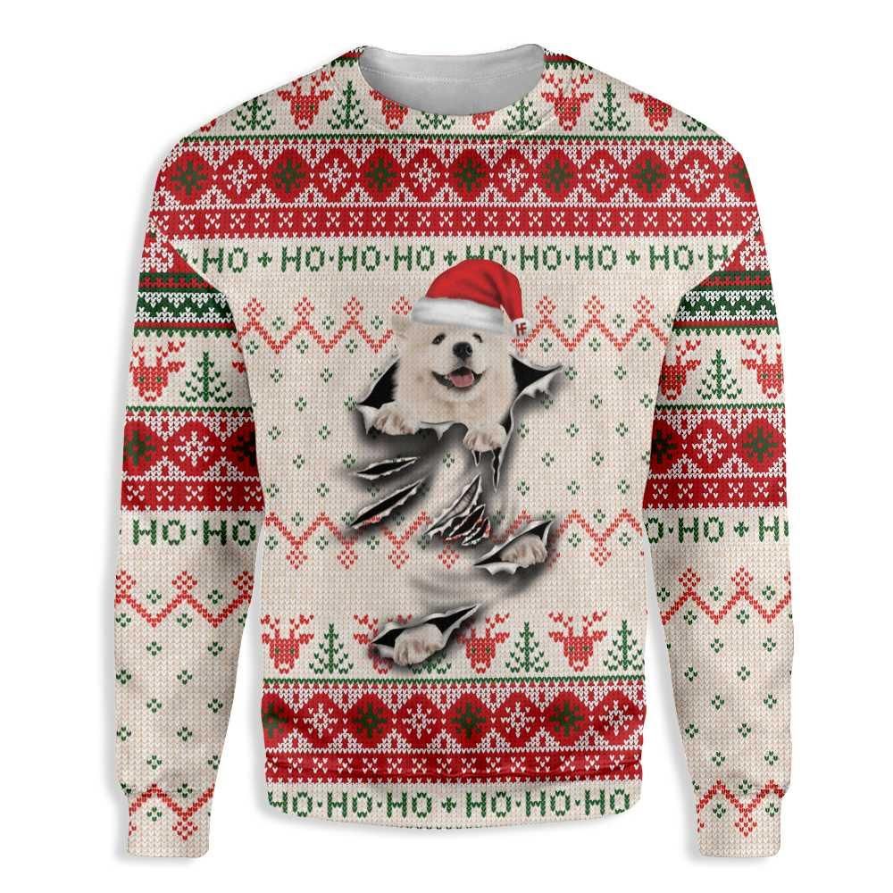 Ugly Christmas Samoyed Scratch EZ12 1410 All Over Print Sweatshirt
