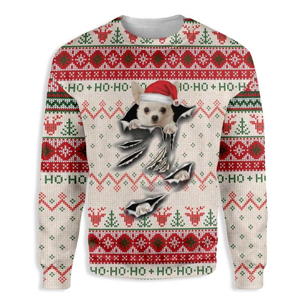 Ugly Christmas Chihuahua Scratch EZ12 1410 All Over Print Sweatshirt