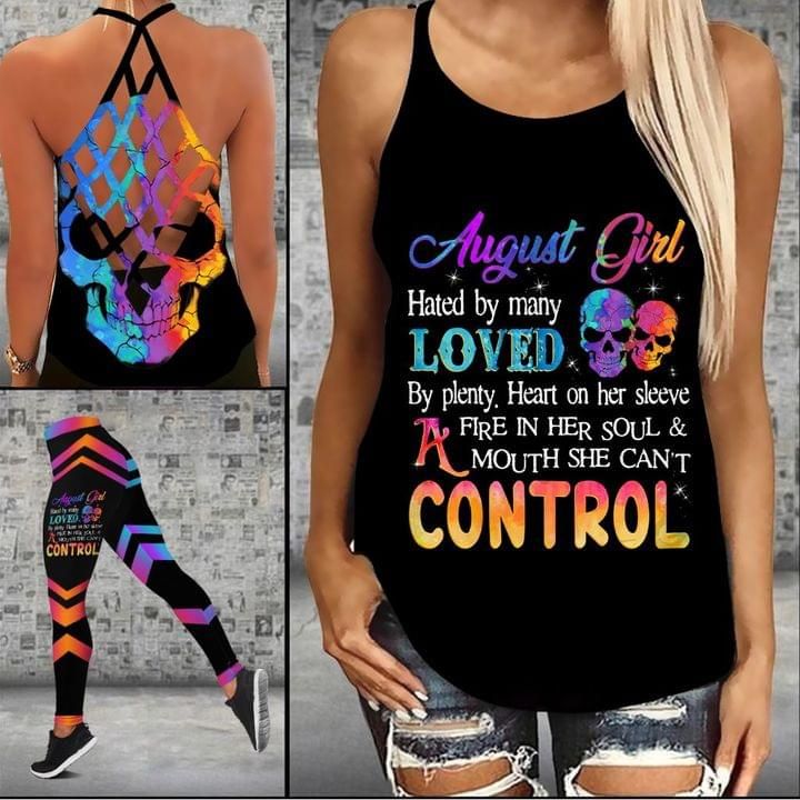 Skull August Girl Criss-Cross Tank Top And Leggings Hated By Many Loved