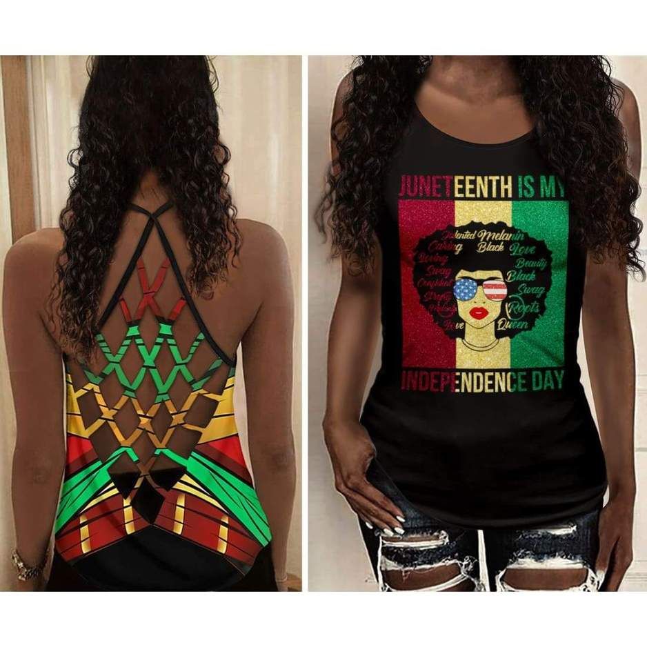 African-American Women Tank Top Juneteenth Is My Independence Day