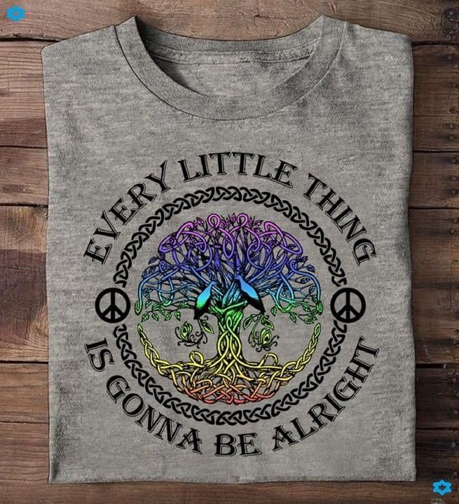 Hippie T-shirt Everything Little Thing Is Gonna Be Alright