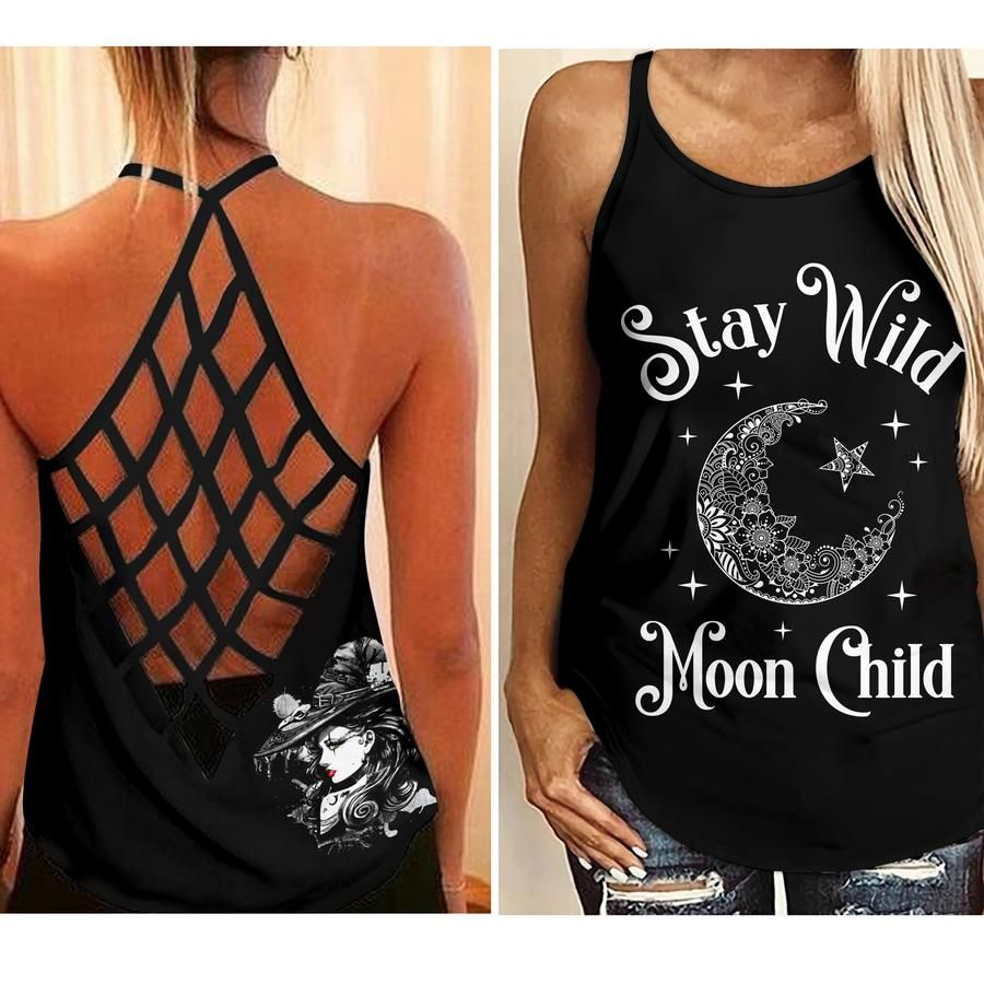 Witch Criss Cross Tank Top Stay Wild Moon Child PANCRC0012