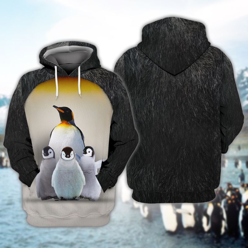 Penguin Family 3D Hoodie