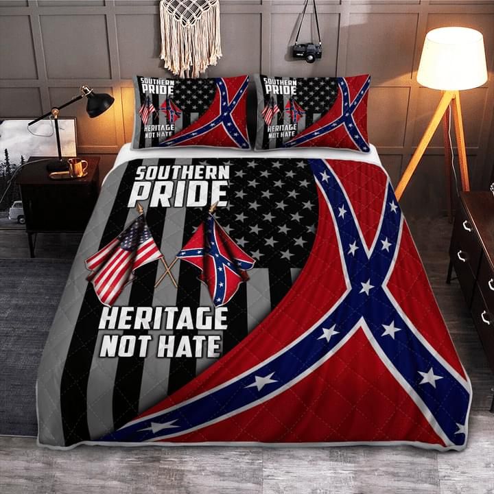 American Southern Pride Flag Bedding Set Heritage Not Hate PANBED0003