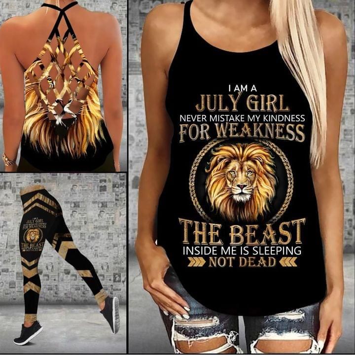 Personalized Lion Girl Criss Cross Tank Top & Leggings Never Mistake My Kindness