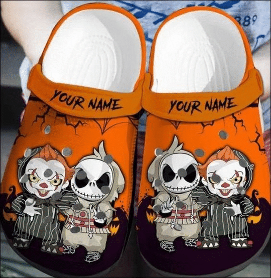 Personalized Jack Skellington And Pennywise Crocs Classic Clogs Shoes PANCR0065