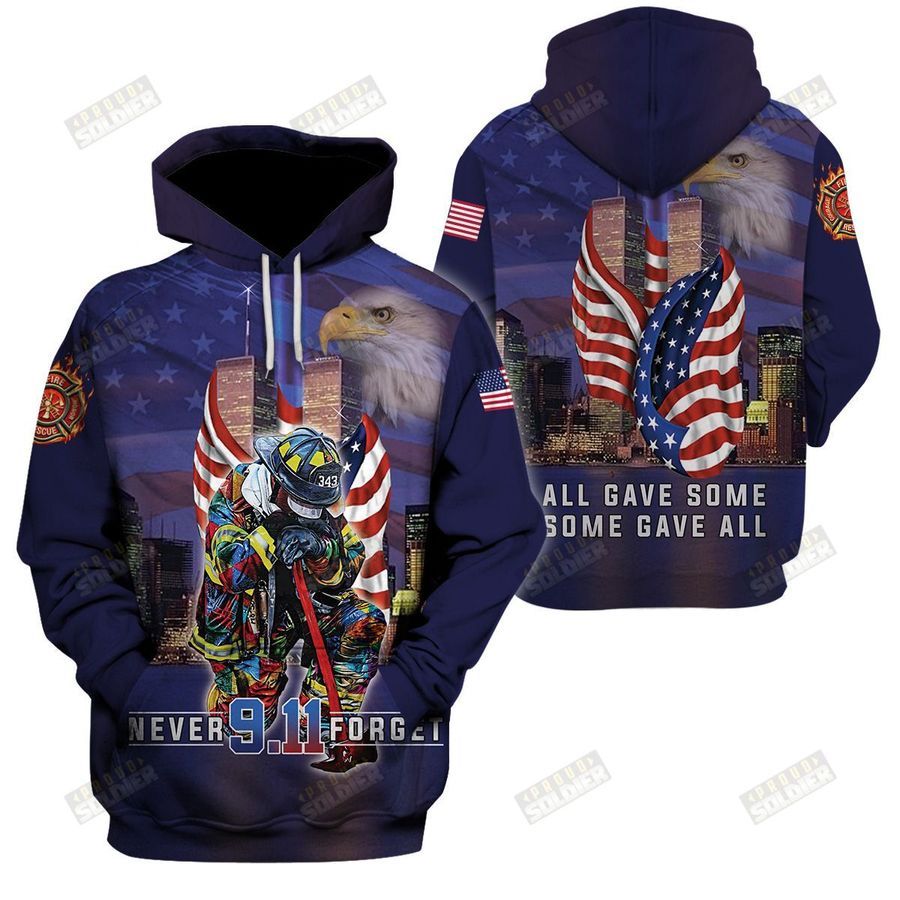 9.11 Firefighter 3D Hoodie Never Forget