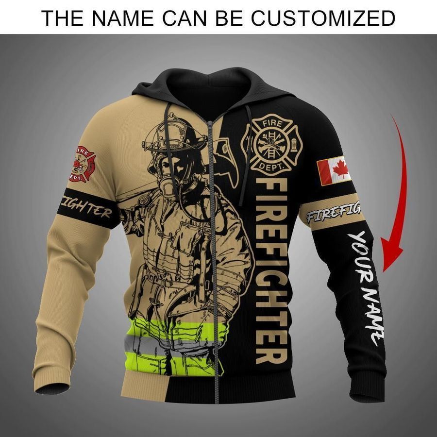 Personalized Firefighter Canadian 3D Hoodie Proud Fire
