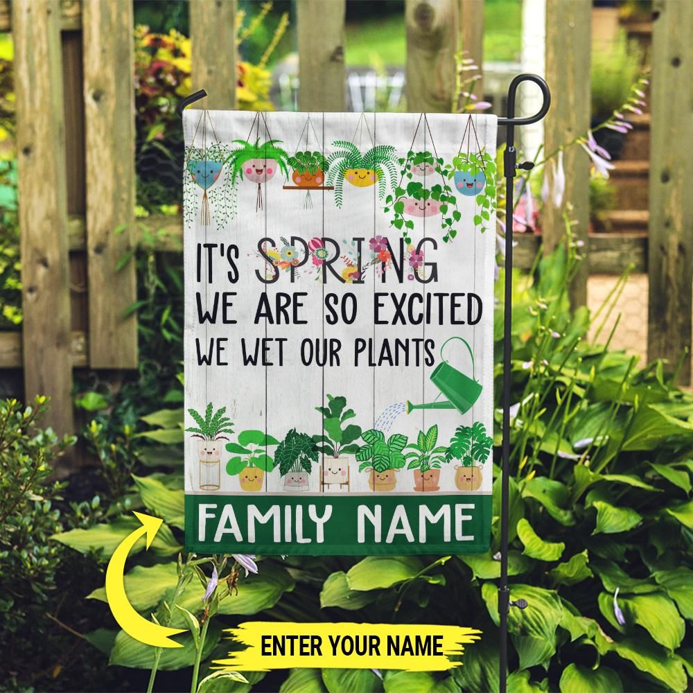 Personalized Gardening Garden Flag It's Spring We Are So Excited