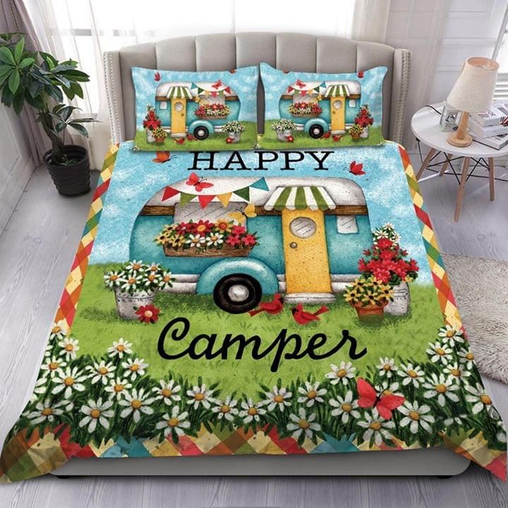 Camping Flower Truck Bedding Set Camper