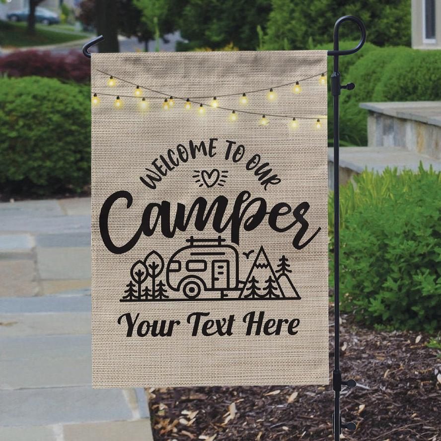 Personalized Camping Garden Flag Welcome To Our Camper