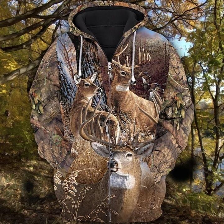 Deer Hunting 3D Zip Hoodie