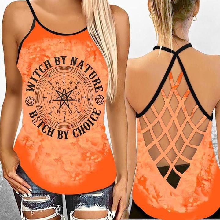 Witch Criss-Cross Tank Top Witch By Nature Bitch By Choice