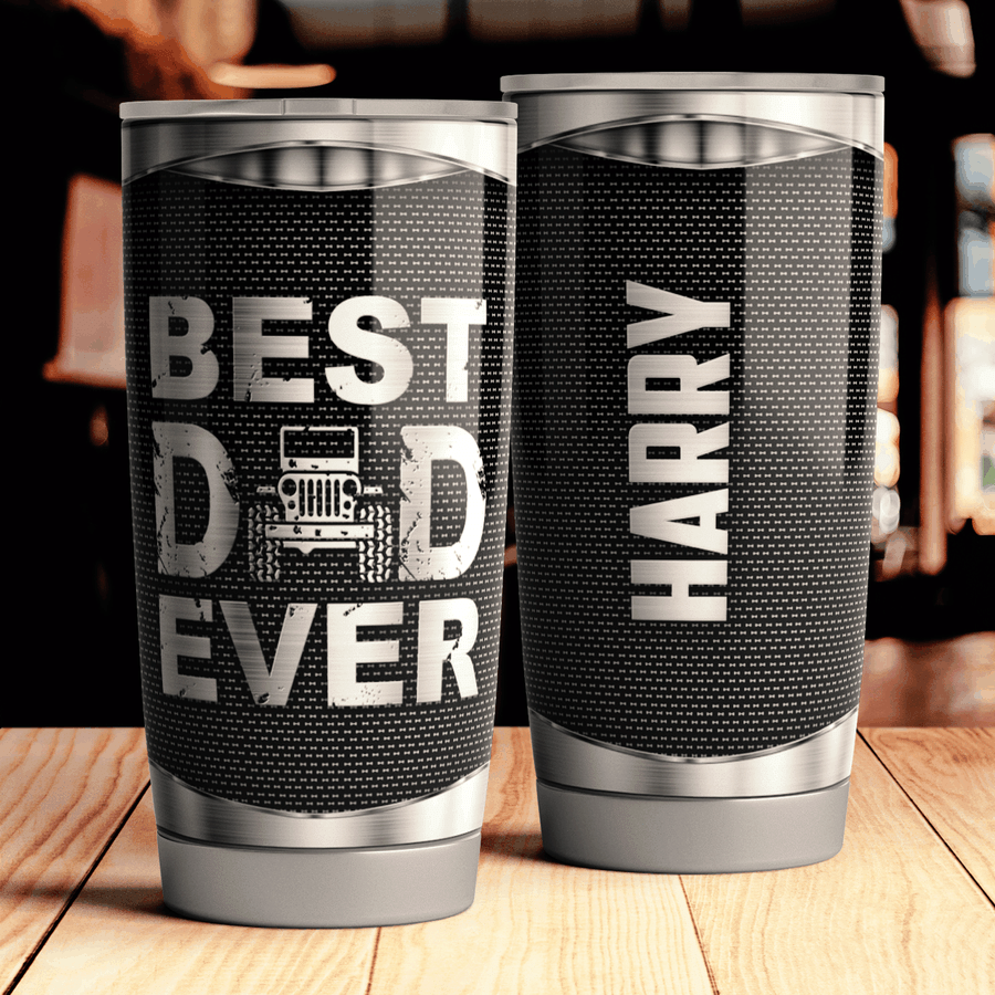 Personalized Gift For Dad Jeep Tumbler Best Dad Ever