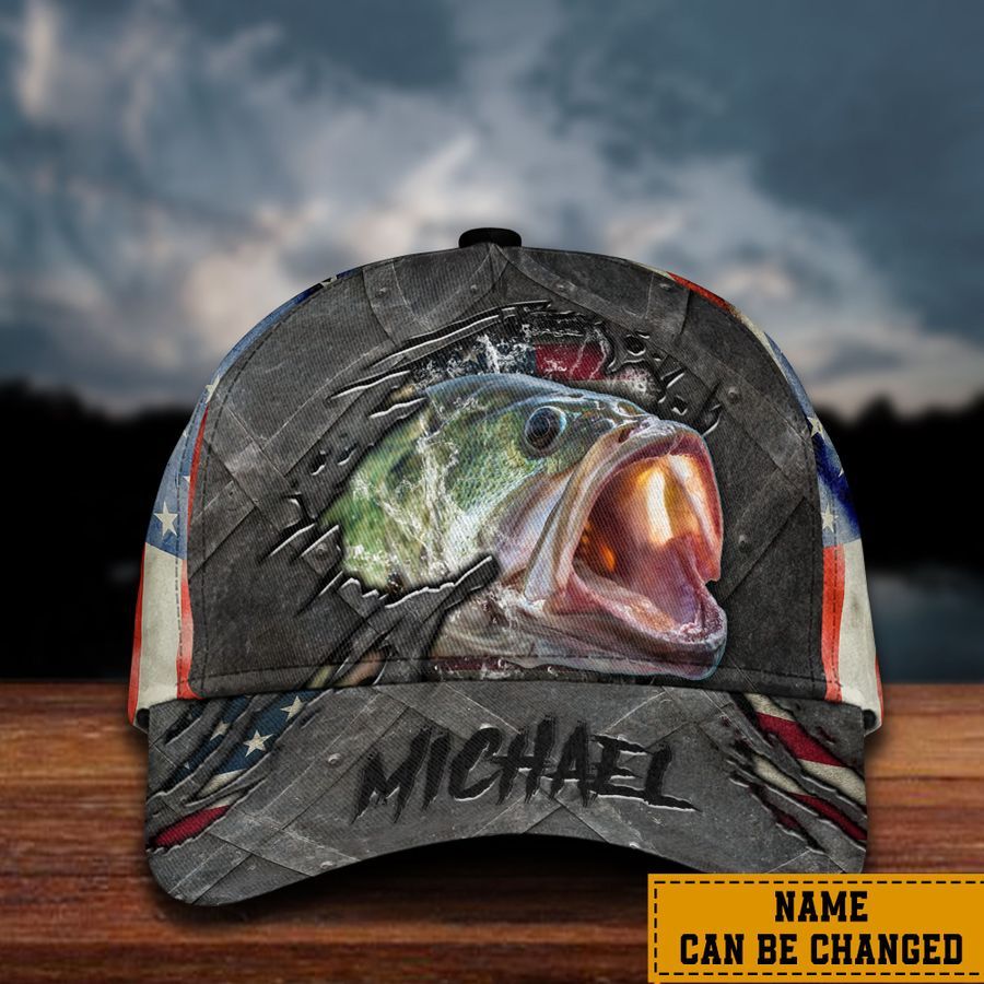 Personalized Fish American Fishing Cap