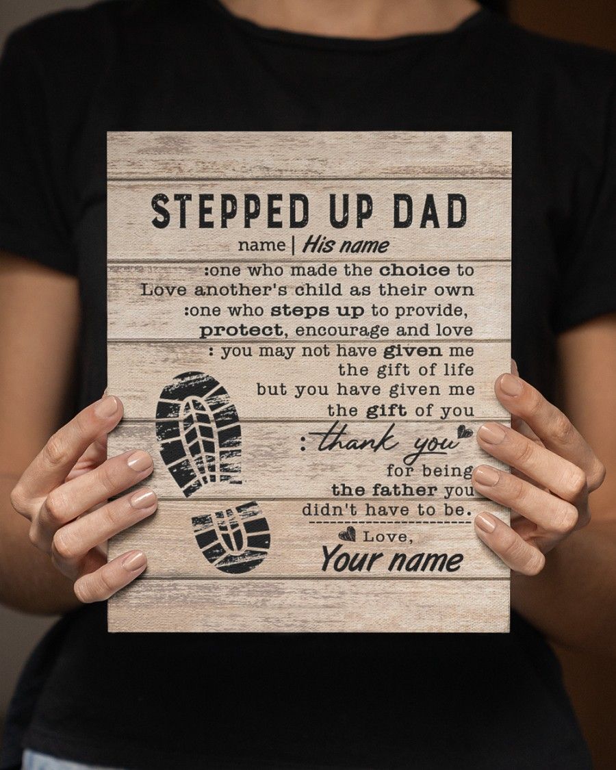 Personalized Footprint Dad Picture On Frame Thank You For Being The Father