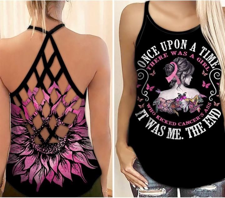 Breast Cancer Butterfly Criss-Cross Tank Top Once Upon A Time
