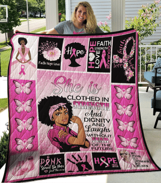 Breast Cancer Butterfly Quilt She Is Clothed In Strength And Dignity