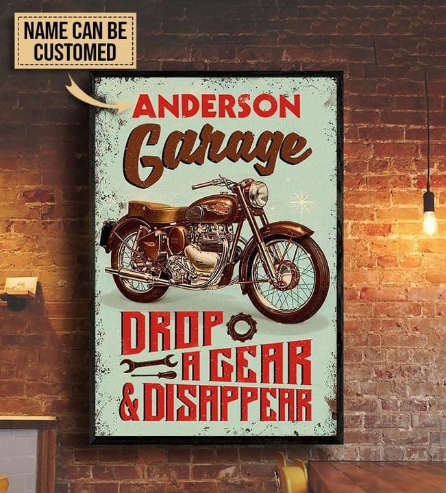 Personalized Motorcross Metal Sign Garage Drop A Gear