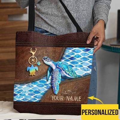 Personalized Turtle Tote Bag