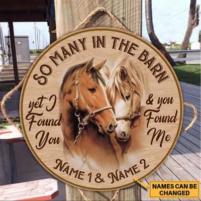 Personalized Gift For Couple Horse Wood Circle Sign So Many In The Barn