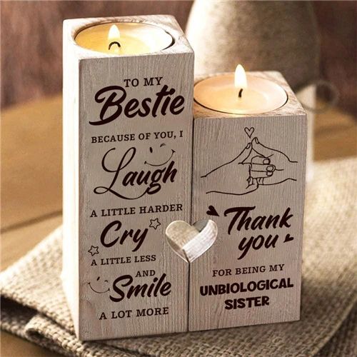 Gift For Friend Candle Holder Because Of You I Laugh A Little Harder Cry