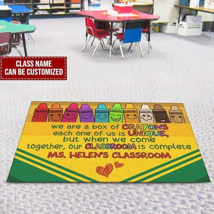 Personalized Rainbow Crayon Classroom Doormat Our Classroom Is Complete PANDM0022
