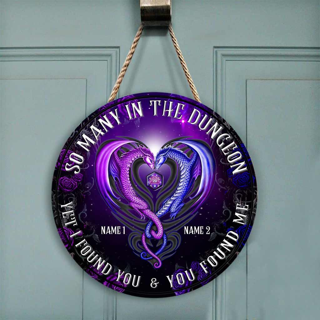 Personalized Gift For Couple Dragon Wood Circle Sign So Many