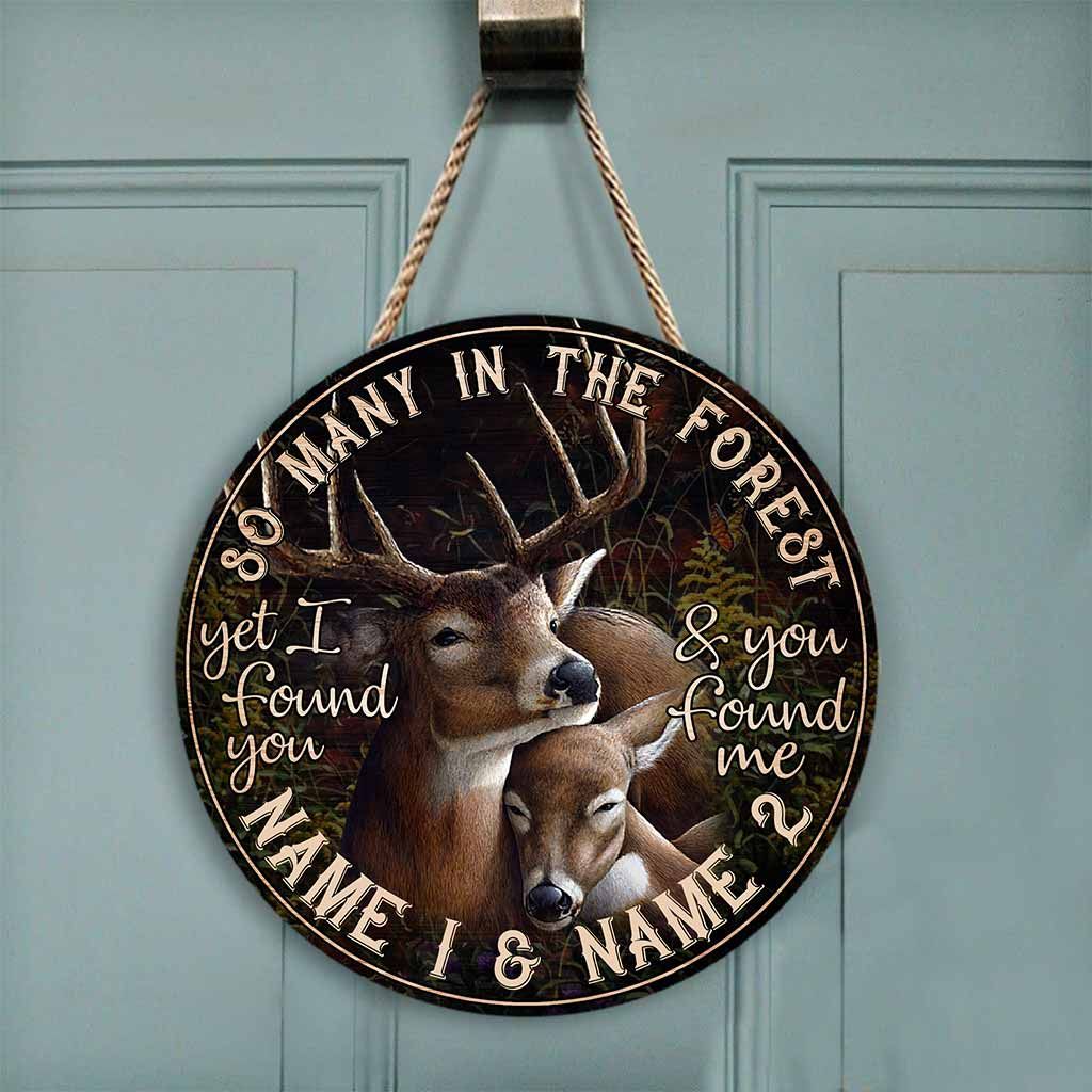 Personalized Gift For Couple Buck And Doe Wood Circle Sign So Many