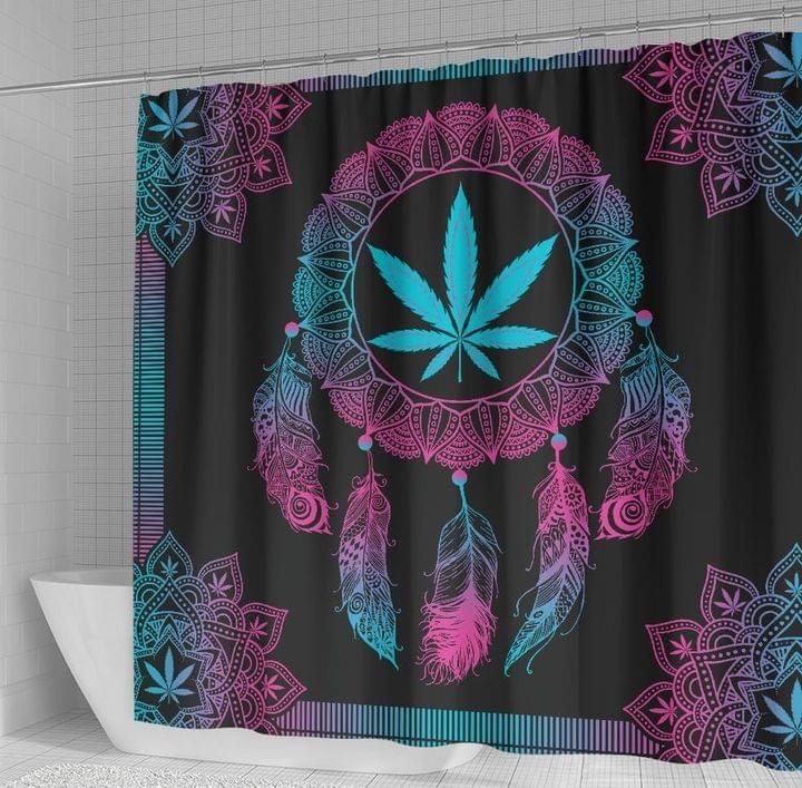 Cannabis Dreamcatcher Mandala Shower Curtain