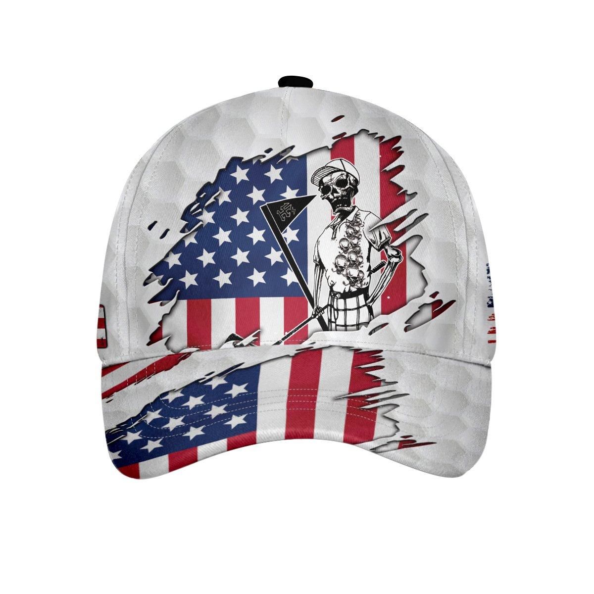 American Flag Golf Ball Texture Personalized Custom Cap