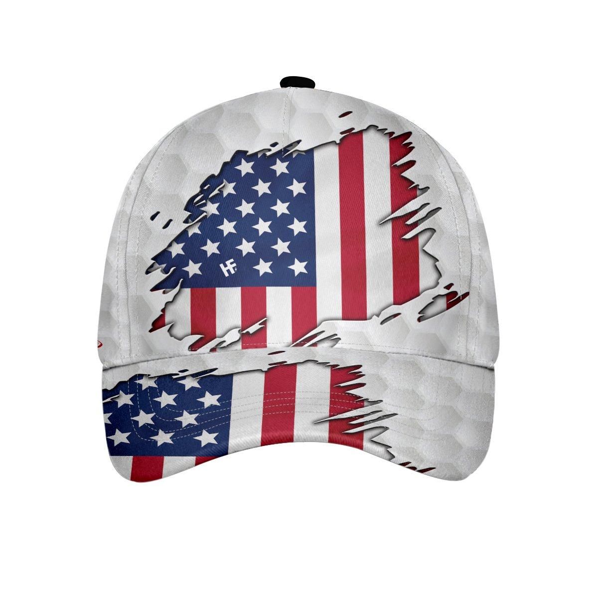 American Flag Golf Pattern Cap