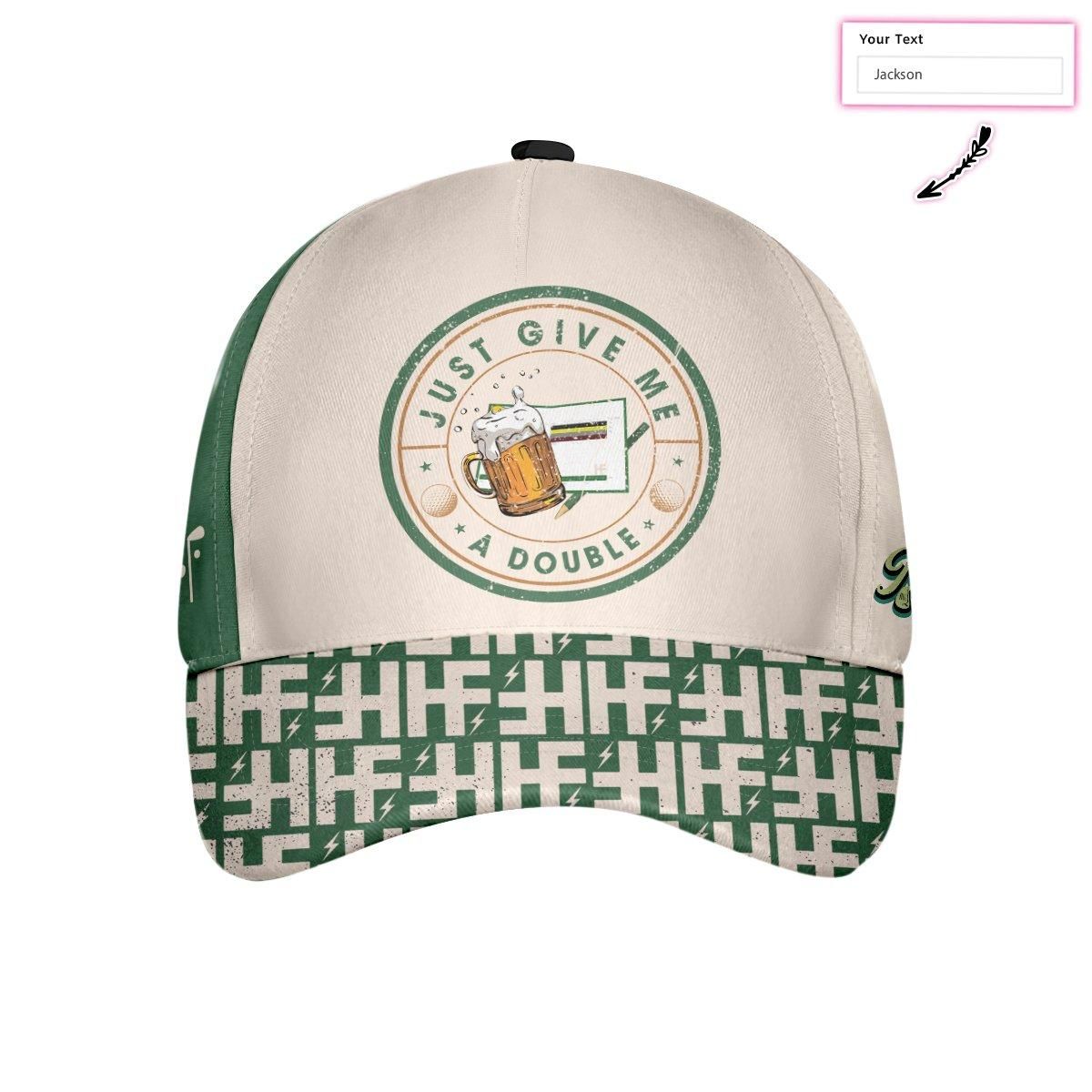Just Give Me A Double Beer Scorecard Custom Cap