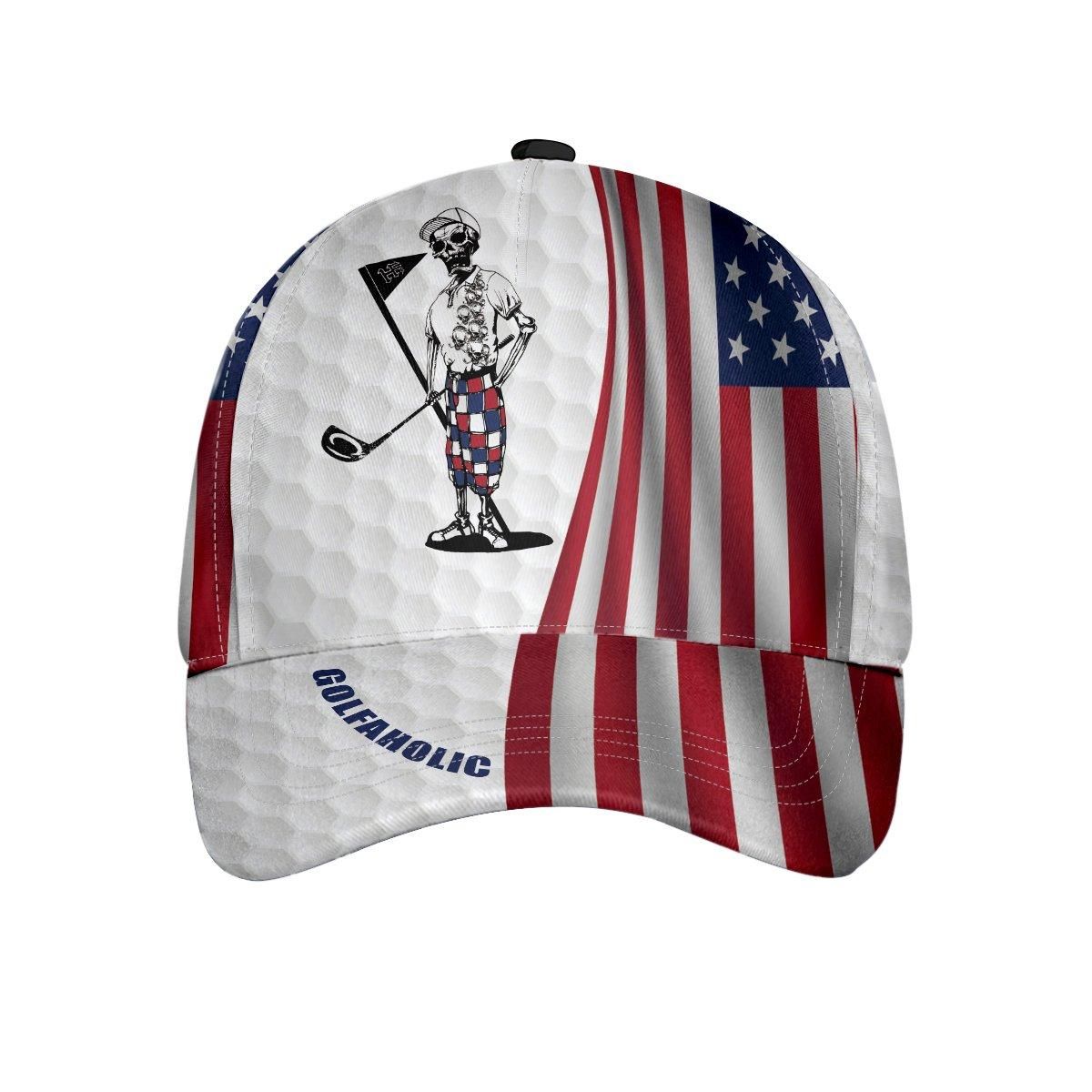 Golfaholic Mr.Bones American Flag Cap