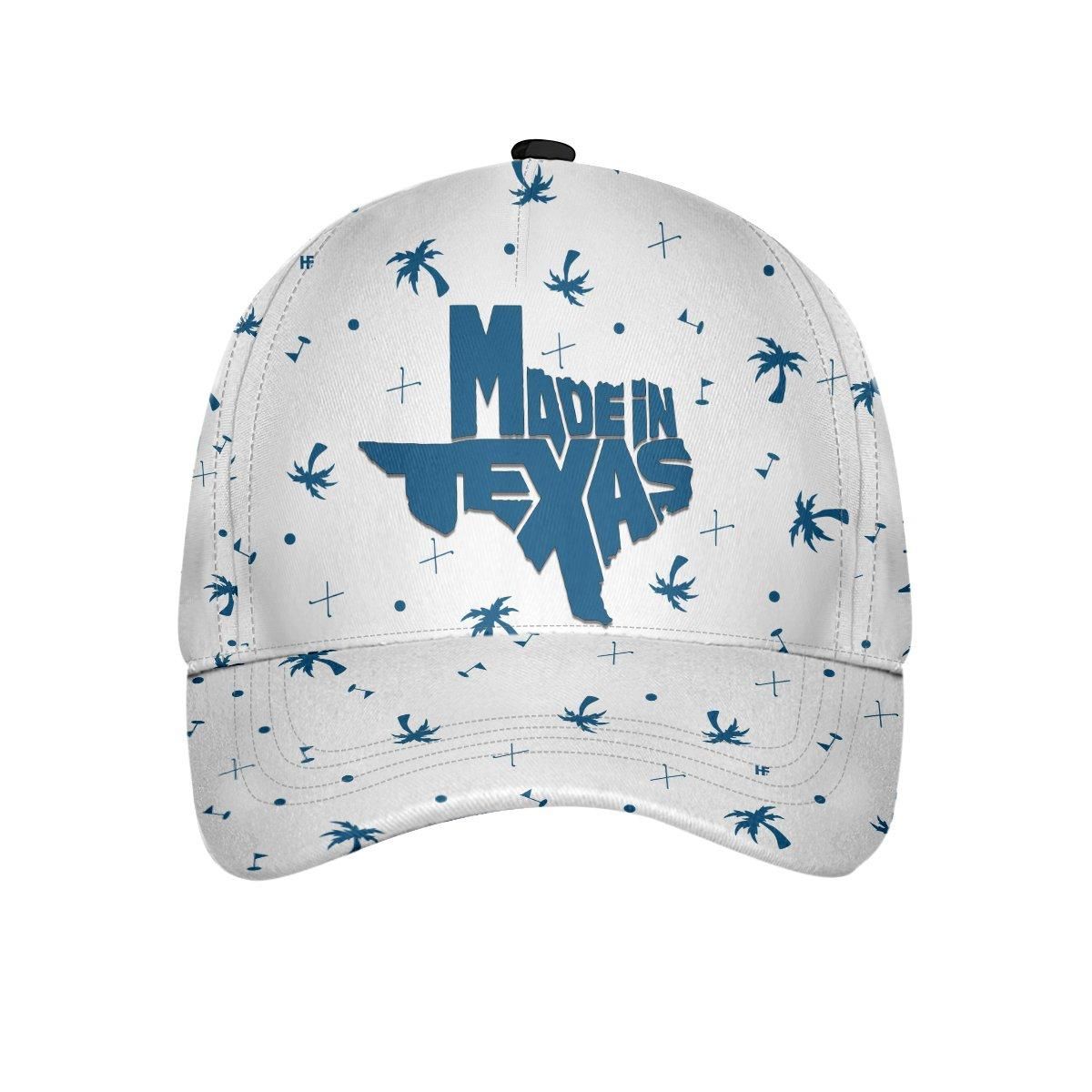 Personalized Made In Texas Light Blue Seamless Pattern Golf Custom Cap