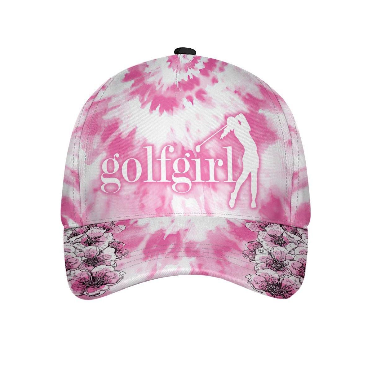 Pink Golf Girl With Flower Cap