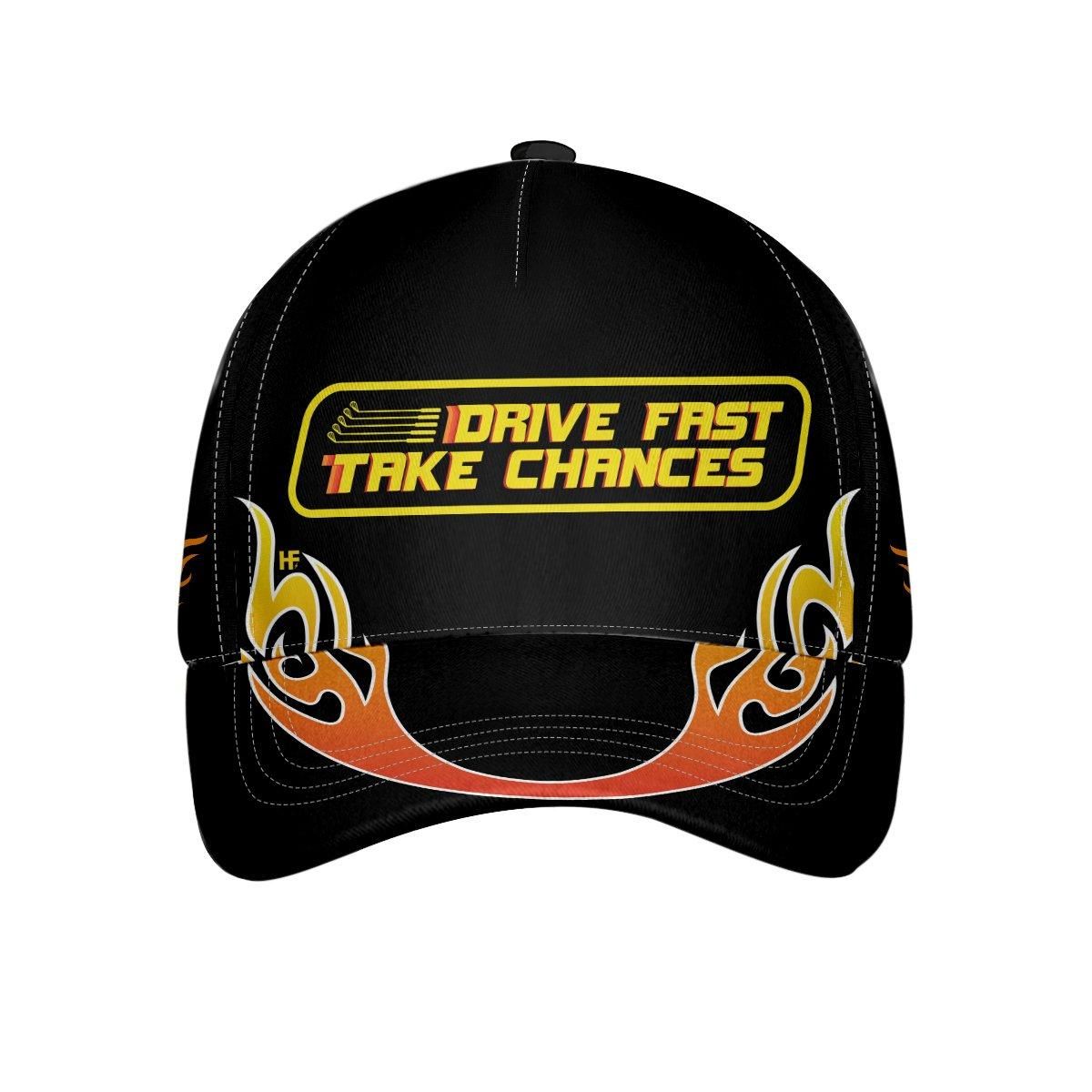 Drive Fast Take Chances Flaming Golf Ball On Fire Custom Cap